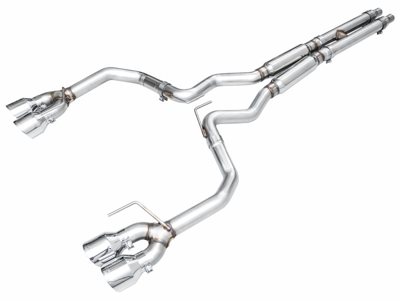 AWE Tuning 3020-42375 AWE 2024 Ford Mustang Dark Horse S650 RWD Track Edition Catback Exhaust w/ Quad Chrome Silver Tips