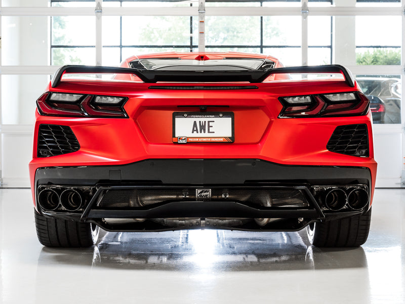 AWE Tuning 3015-43159 2020 Chevrolet Corvette (C8) Touring Edition Exhaust - Quad Diamond Black Tips