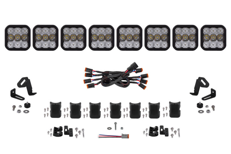 Diode Dynamics DD7248 SS5 Pro Universal CrossLink 8-Pod Lightbar - White Combo