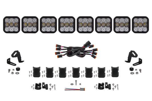 Diode Dynamics DD7248 SS5 Pro Universal CrossLink 8-Pod Lightbar - White Combo