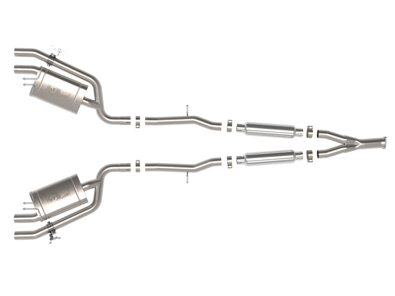 aFe 49-37034 Gemini XV 3in to Dual 2-1/2in 304 SS Cat-Back Exhaust w/ Cut-Out 18-21 Kia Stinger L4-2.0L (t)