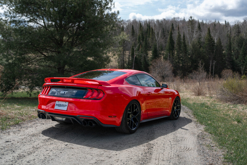 MBRP S7207BLK 18-19 Ford Mustang GT 5.0 3in Cat Back Quad Tip Race Version - Black
