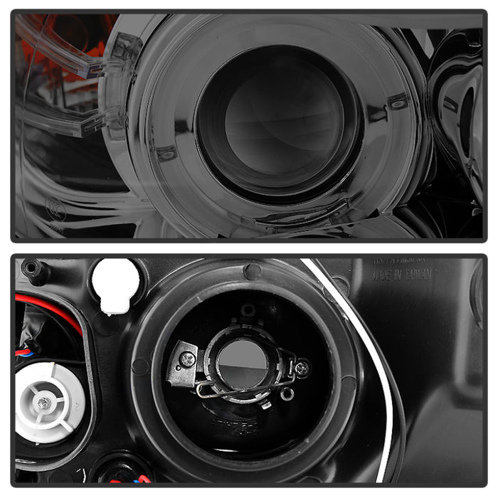 SPYDER 5009029 Spyder BMW E90 3-Series 06-08 (4 dr) Proj LED Halo Amber Reflctr Rplc Bulb Smke PRO-YD-BMWE9005-AM-S