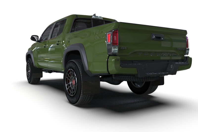 Rally Armor MF94-BLK-MBK 16-23 Toyota Tacoma Gen 3 Black Mud Flap w/Metallic Black Logo