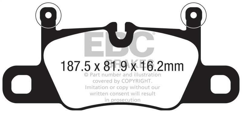 EBC DP42371R 2016+ Porsche 911 (991/2 w/Cast Iron Rotors) 3.0TT Carrera Yellowstuff Rear Brake Pads