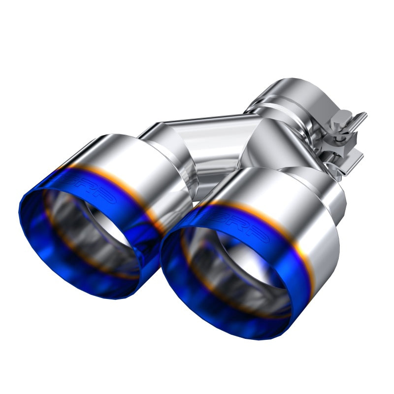 MBRP T5177BE Burnt End Tip 2.5 ID Dual 4 OD Out 9.55 length Single wall 304 Stainless Steel Pass Side