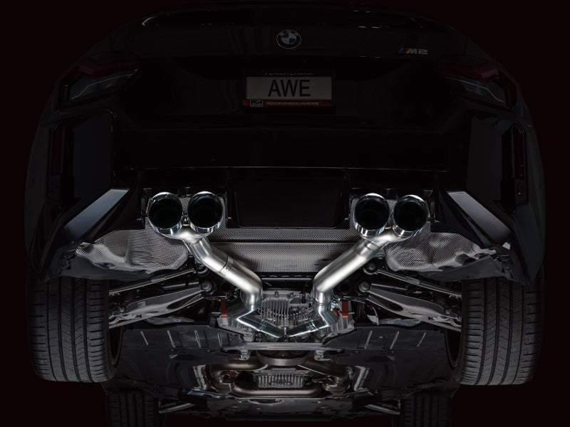 AWE Tuning 3020-42487 23-24 BMW G87 M2 Track Edition Exhaust - Chrome Silver Tips