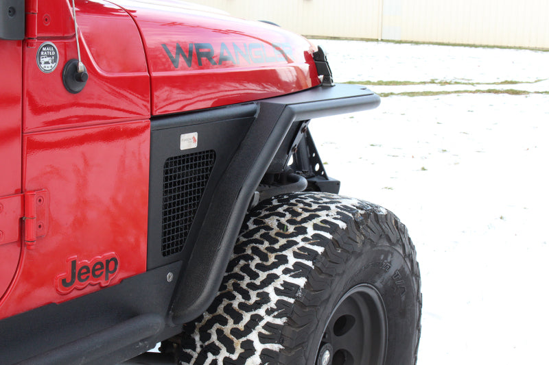 Fishbone Offroad FB23029F 97-06 Jeep Wrangler TJ Steel Tube Fenders Front 3In Flare - Blk Textured Powdercoat