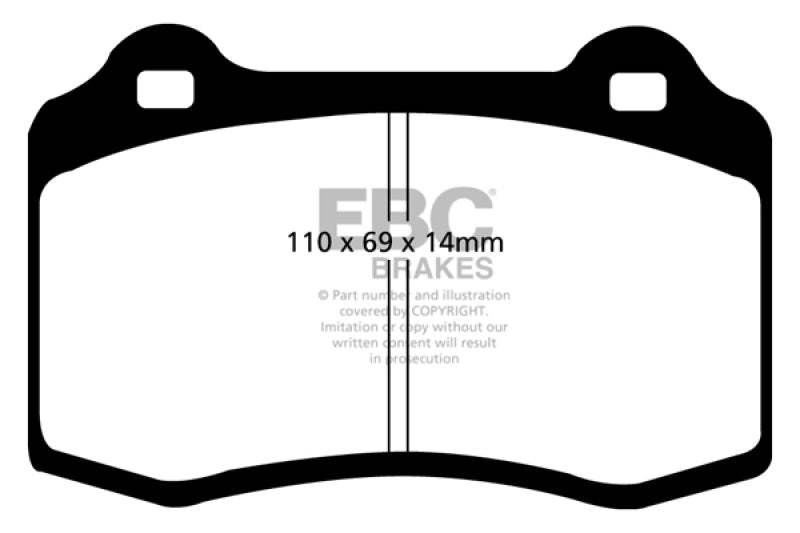 EBC DP41140R 96-00 Lotus Esprit Turbo 2.0 Turbo GT3 Yellowstuff Rear Brake Pads
