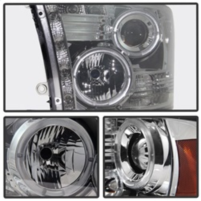 SPYDER 5010056 Spyder Dodge RAM 1500 09-14 10-14 Projector Headlights Halogen- LED Halo LED- Smke PRO-YD-DR09-HL-SM