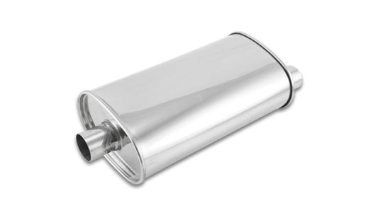 Vibrant 1104 StreetPower Oval Muffler - 2in Inlet/Dual Outlet (Center In - Offset Out)