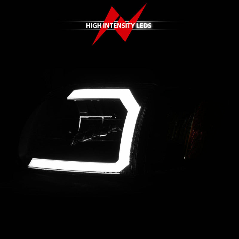 ANZO 111579 00-04 Toyota Tundra (Fits Reg/Acc Cab Only) Crystal Headlights w/Light Bar Black w/Corner Light