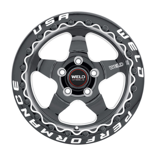 Weld S904B0067P51 S904 15x10 Ventura Beadlock 5x114.3 ET51 BS7.50 Gloss BLK MIL DIA 78.1