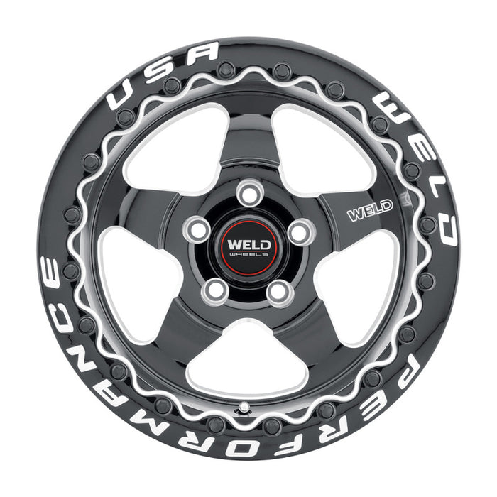 Weld S904B0067P51 S904 15x10 Ventura Beadlock 5x114.3 ET51 BS7.50 Gloss BLK MIL DIA 78.1