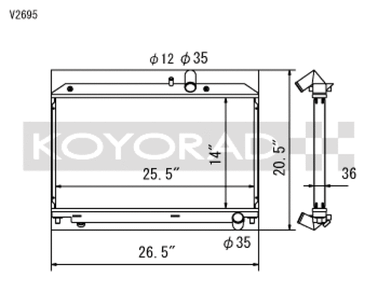 Koyo V2695 04-08 Mazda RX-8 1.3L (MT) Radiator
