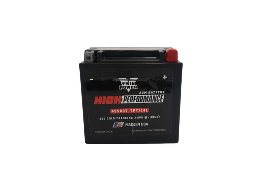 Twin Power YTX-14L High Performance Battery Replaces H-D 65958-04 Made in USA