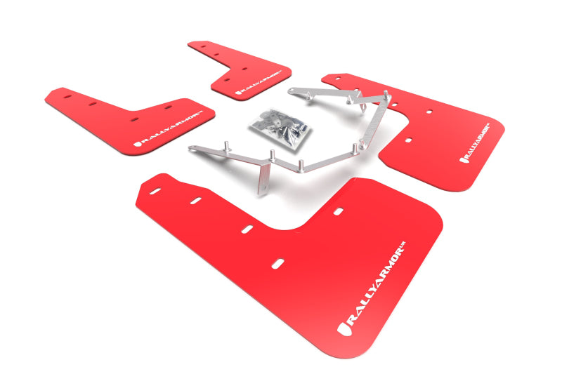 Rally Armor MF71-UR-RD/WH 17-21 Honda Civic EX/EX-L/LX (Hatchback) Red UR Mud Flap White Logo