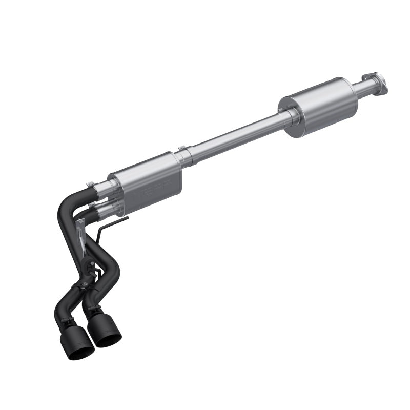 MBRP S5219BLK 2021+ Ford F150 Black Coated Dual Pre-Axle (Street Profile) 2.5in OD Tips 3in Cat Back Exhaust