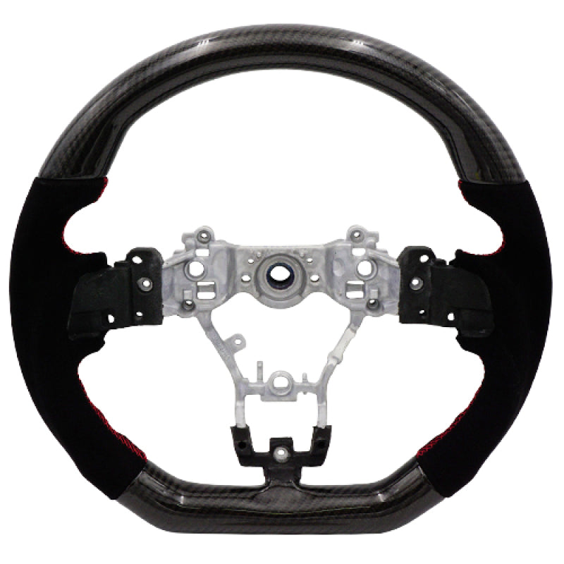 BLOX Racing BXSW-50010-R 15-21 Subaru Carbon/Alcantara Steering Wheel Red Stitching