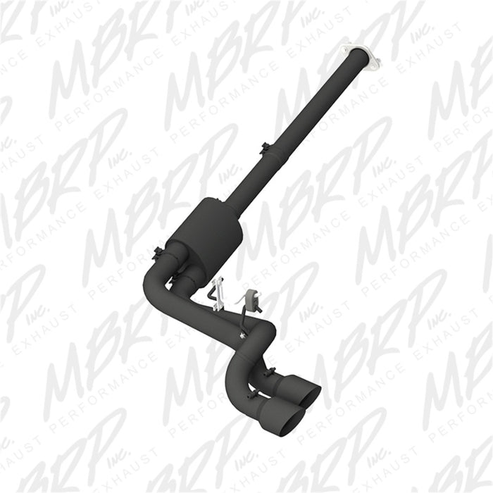 MBRP S5261BLK 09-14 Ford F150 Pre-Axle 4.5in OD Tips Dual Outlet 3in Black Coated Cat Back Exhaust