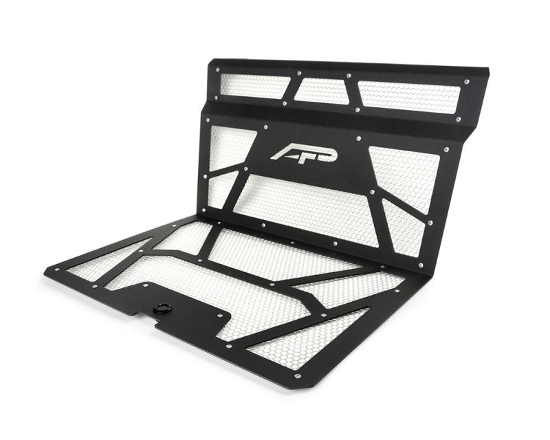 Agency Power AP-RZR-111-FMB-MRAW 14-18 Polaris RZR XP 1000/XP Turbo Vented Engine Cover - Matte Black/Raw Alum. Mesh