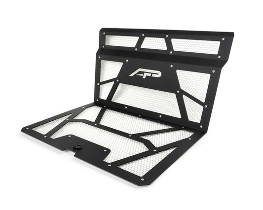 Agency Power AP-RZR-111-FMB-MRAW 14-18 Polaris RZR XP 1000/XP Turbo Vented Engine Cover - Matte Black/Raw Alum. Mesh