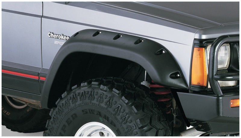 Bushwacker 10911-07 84-01 Jeep Cherokee Cutout Style Flares 4pc Fits 4-Door Sport Utility Only - Black