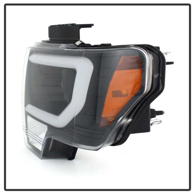 SPYDER 5077592 Spyder Ford F150 09-14 Projector Headlights Halogen Model- Light Bar DRL Blk PRO-YD-FF15009-LBDRL-BK