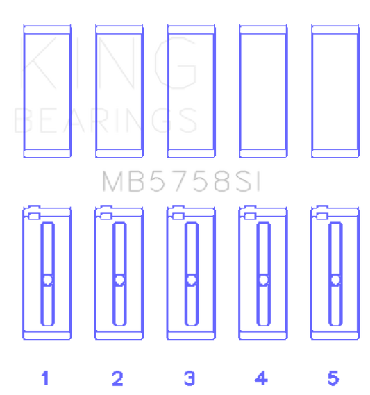 King Engine Bearings MB5758SI 2007 Mini Cooper Main Bearing Set - Size STD