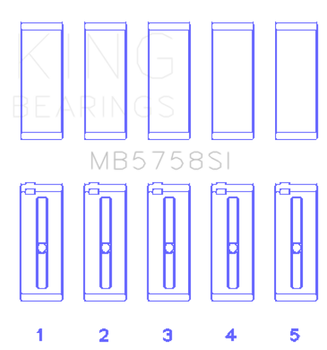 King Engine Bearings MB5758SI0.3 2007 Mini Cooper N14B16 Main Bearing Set - Size +.3mm