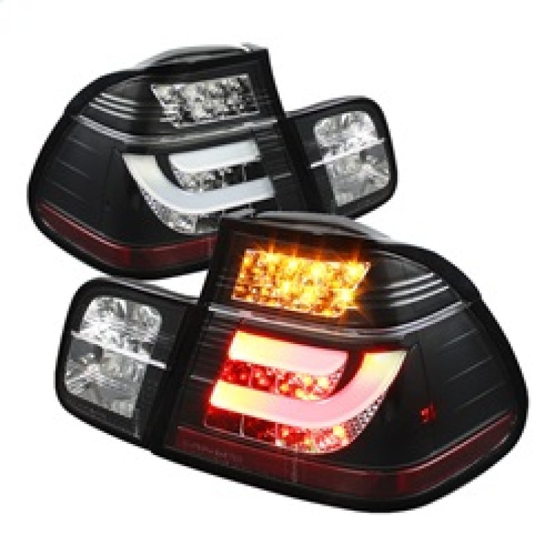 SPYDER 5037695 Spyder BMW E46 3-Series 99-01 4Dr Light Bar Style LED Tail Lights Black ALT-YD-BE4699-4D-LBLED-BK
