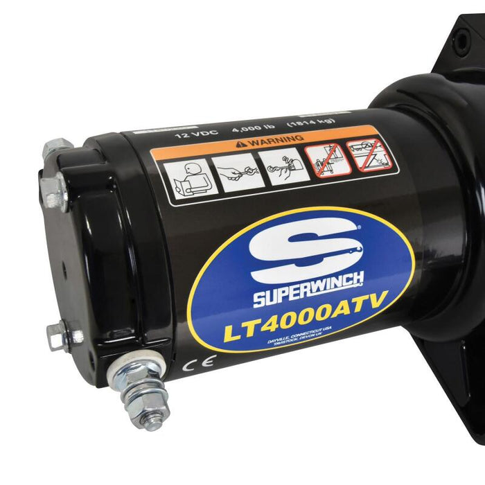 Superwinch 1140230 4000 LBS 12V DC 3/16in x 50ft Synthetic Rope LT4000 Winch