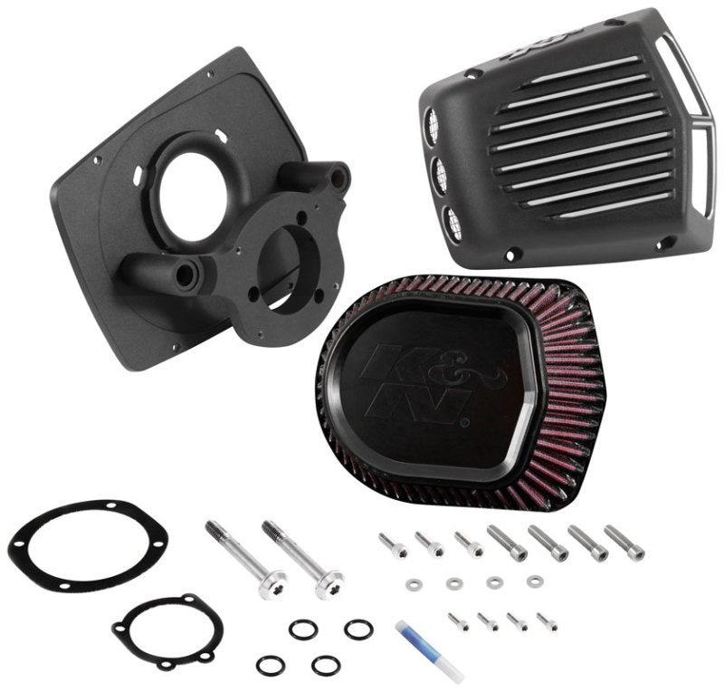 K&N Engineering RK-3950 K&N Street Metal Intake System for 01-16 Harley Davidson Softail/Dyna - Shaker Black
