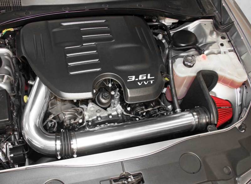 Spectre 9028 11-17 Challenger/Charger 3.6L Air Intake Kit - Polished w/Red Filter