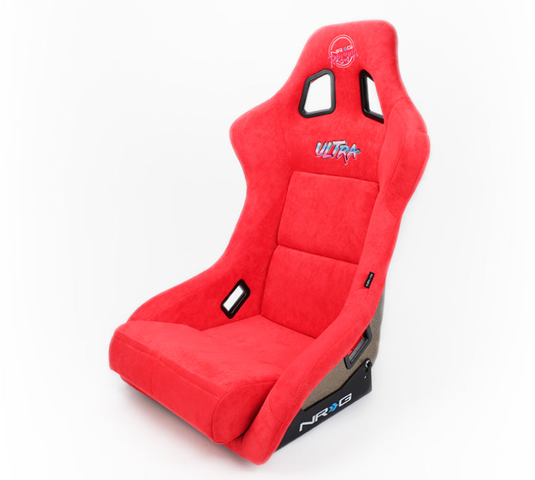 NRG FRP-302RD-ULTRA FRP Bucket Seat ULTRA Edition - Large (Red Alcantara/Gold Glitter Back)