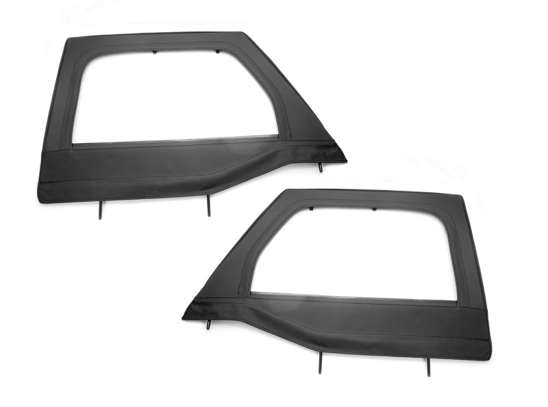 Rugged Ridge 13711.15 Upper Soft Door Kit Front Black Diamond 07-18 Jeep Wrangler JK