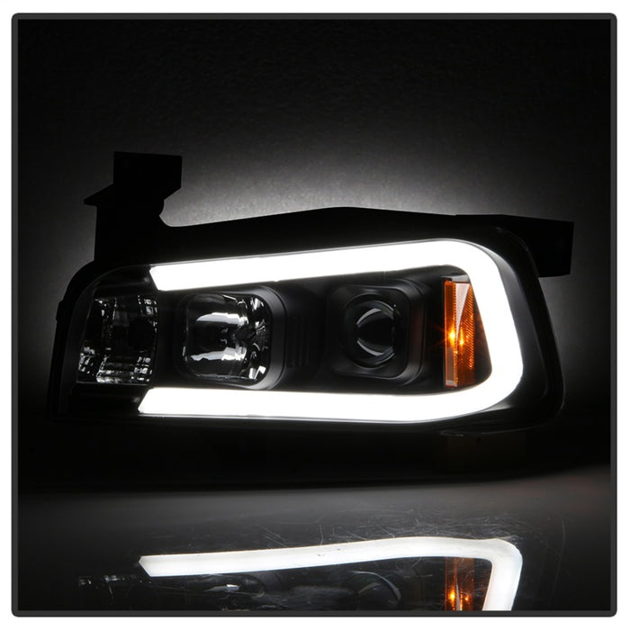 SPYDER 5085245 Spyder Dodge Charger 06-10 Projector Headlights - LED Light Bar - Black PRO-YD-DCH05V2-LB-BK