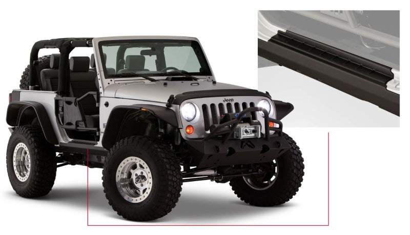 Bushwacker 14011 07-18 Jeep Wrangler Trail Armor Rocker Panel and Sill Plate Cover - Black