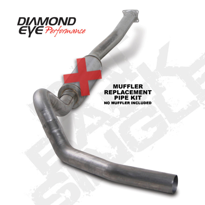 Diamond Eye Performance K4110S-RP Diamond Eye KIT 4in CB SGL MFLR RPLCMENT PIPE SS 01-05 CHEVY/GMC 6.6L 2500/3500