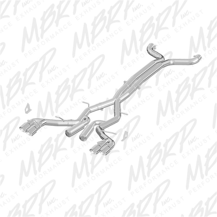 MBRP S7033409 2016 Chevy Camaro V8 6.2L 6spd 3in T409 Race Dual Cat Back w/ 4.5in Quad Dual Wall Tips