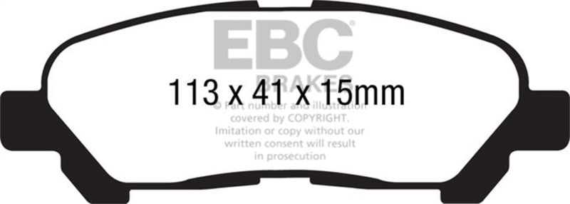 EBC DP41838R 09-13 Toyota Highlander 2.7 2WD/4WD Yellowstuff Rear Brake Pads