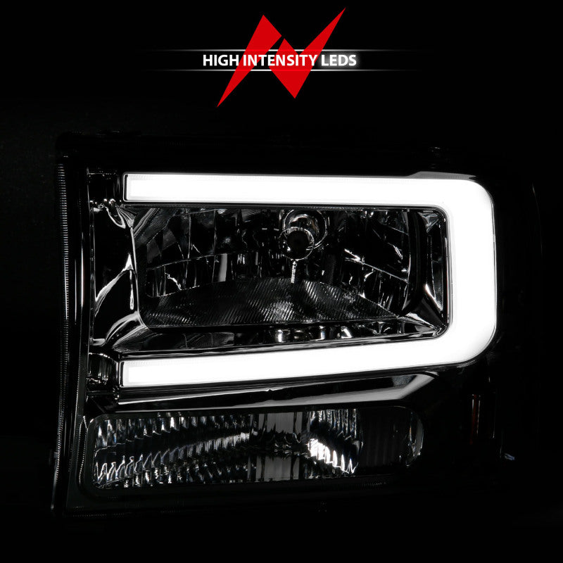 ANZO 111550 99-04 Ford F250/F350/F450/Excursion (excl. 99) Crystal Headlights - w/ Light Bar Chrome Housing