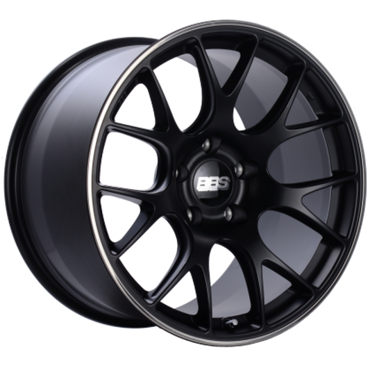BBS CH123BPO CH-R 19x9.5 5x112 ET45 Satin Black Polished Rim Protector Wheel -82mm PFS/Clip Required