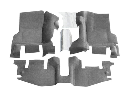 BedRug BTTJ97F 97-06 Jeep TJ Front 3pc BedTred Floor Kit w/Center Console - Incl Heat Shields