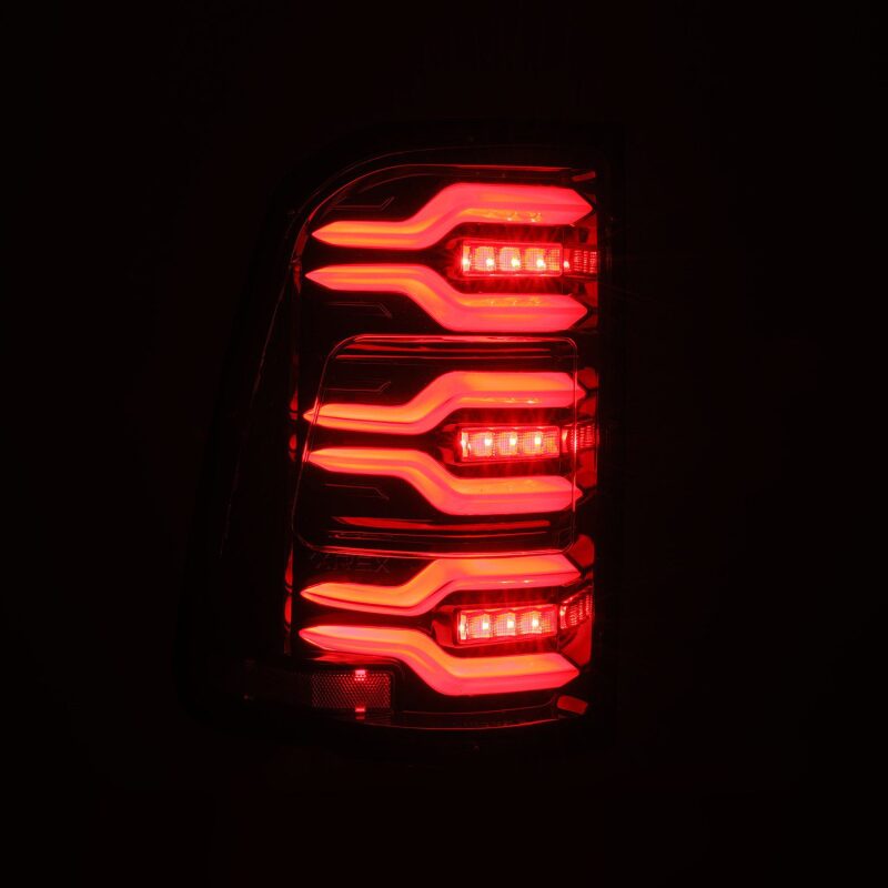 AlphaRex 640030 19-21 Dodge RAM 1500 Luxx-Series LED Tail Lights Alpha-Black w/Activ Light/Seq Signal