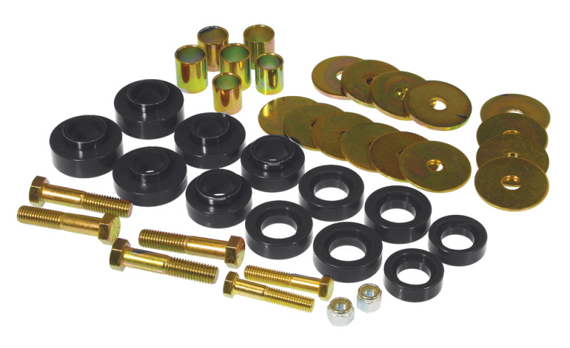 Prothane 7-139-BL 67-81 Chevy Camaro Body Mount Kit w/ Hardware - Black