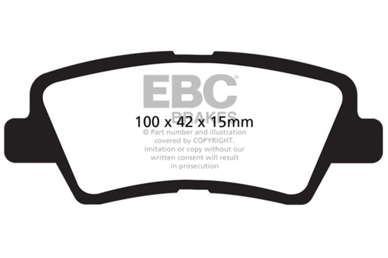 EBC DP41875R 12 Hyundai Elantra 1.8 Yellowstuff Rear Brake Pads