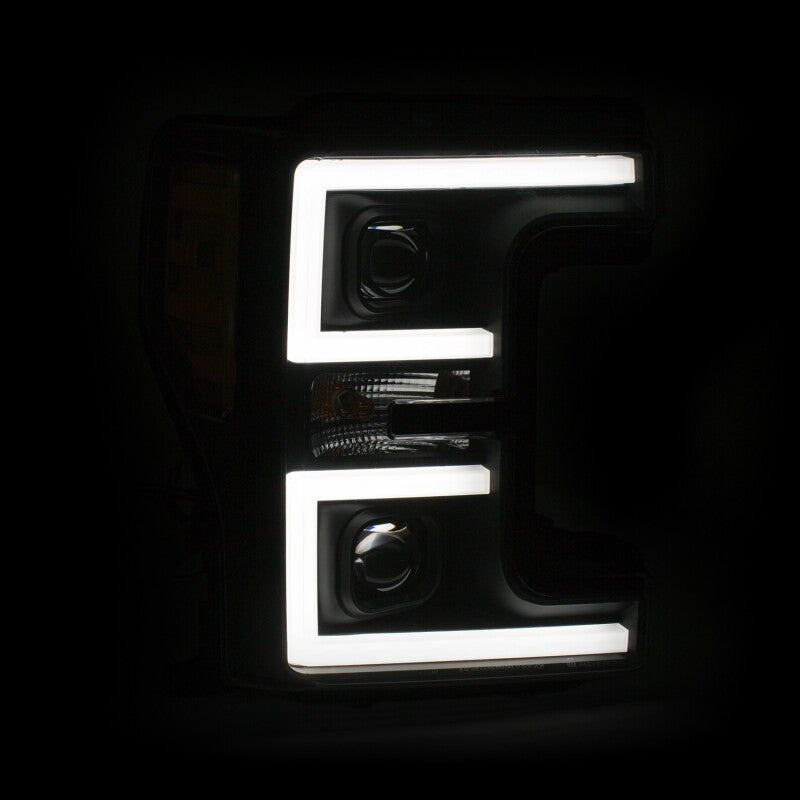 ANZO 111388 LED Headlights 17-18 Ford F-250 Super Duty Plank-Style L.E.D. Headlight Black (Pair)