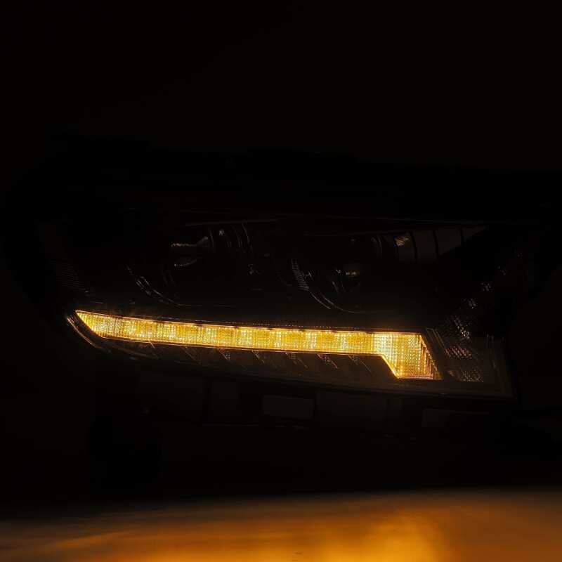 AlphaRex 880121 19-21 Ford Ranger LUXX LED Proj Headlights Plank Style Alpha Black w/Seq Signal/DRL