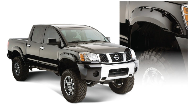 Bushwacker 70908-02 04-15 Nissan Titan Pocket Style Flares 4pc 67.1/78.9/84/96in - Black